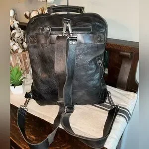 NWT Bed Stu Unisex Leather Lafe Backpack Black Dip Dyed Retail $425 Lafe | Bed Stu – Bed|Stü main image 4